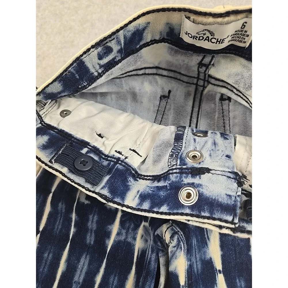 Jordache Jean Shorts Girls Size 6 Mid Rise Denim Tie Wash Bermuda Jeans NWT